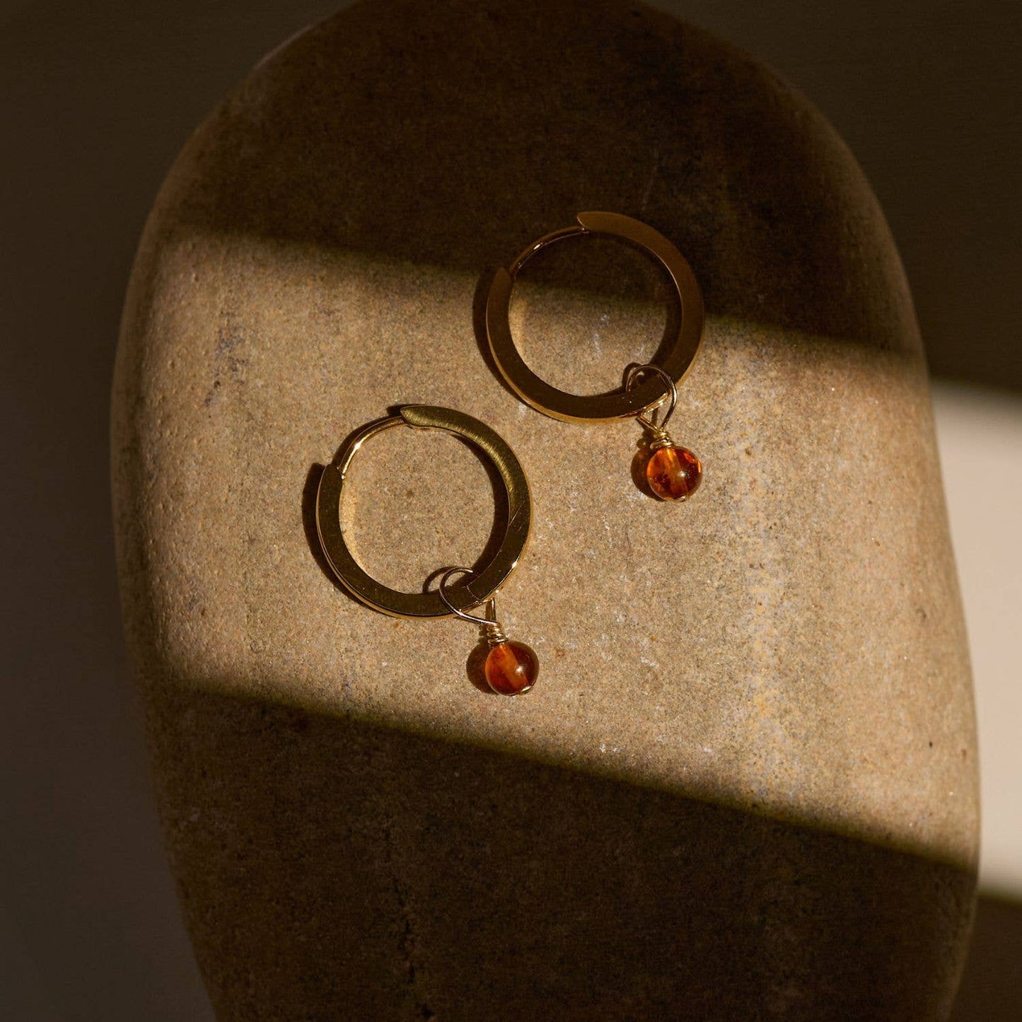 Amber Hoops | Gold