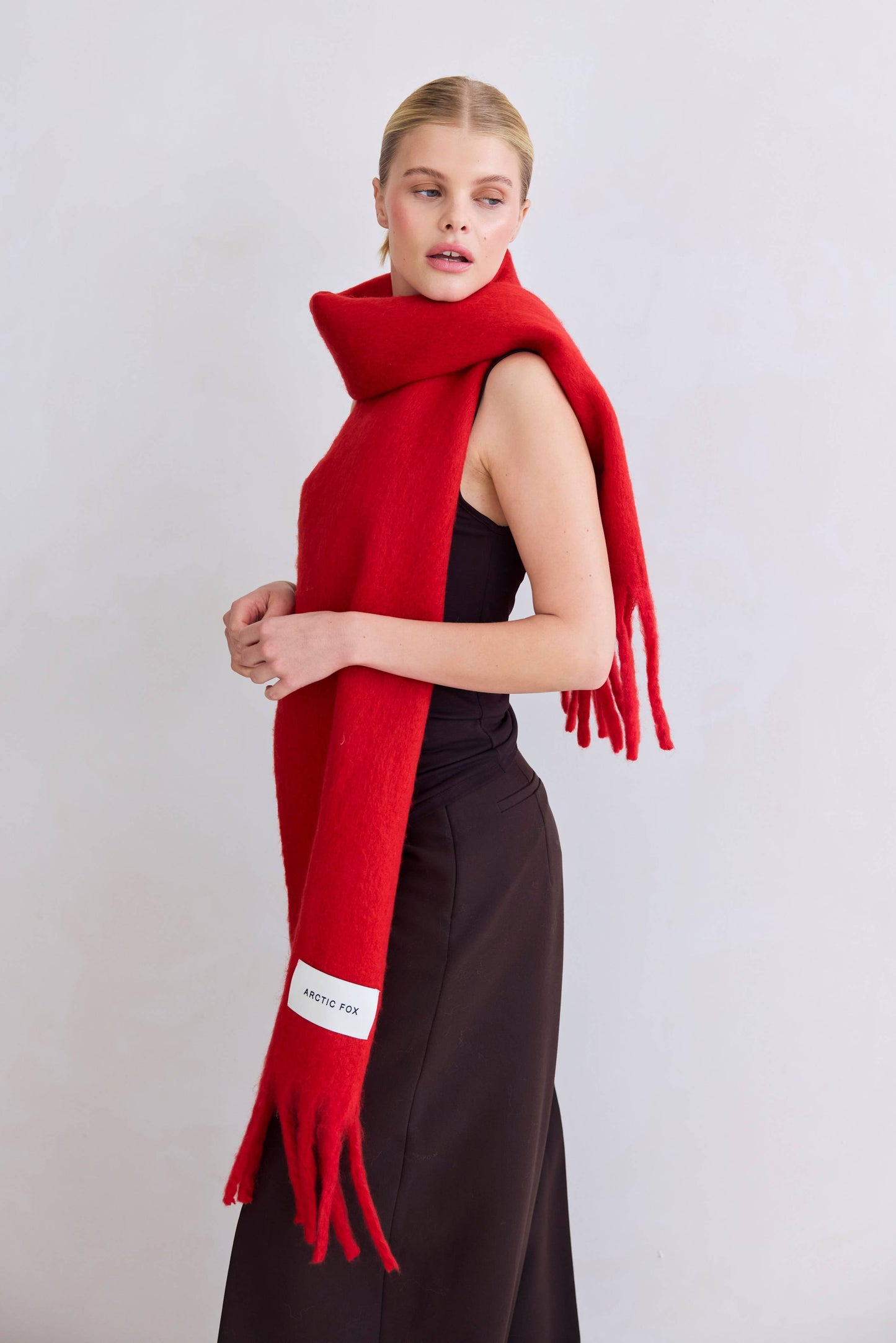 The Stockholm Scarf - 100% Recycled - Crimson Red - AW25