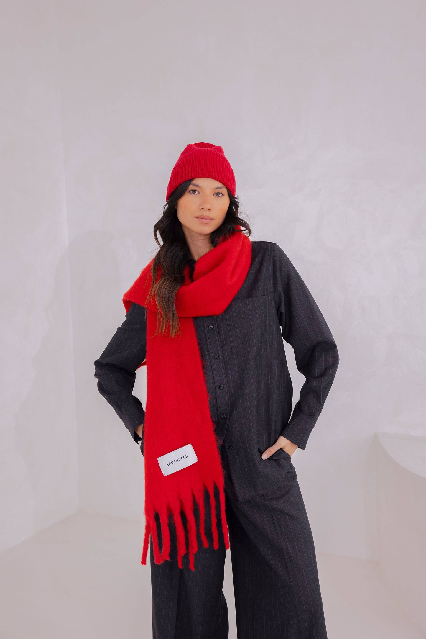 The Stockholm Scarf - 100% Recycled - Crimson Red - AW25