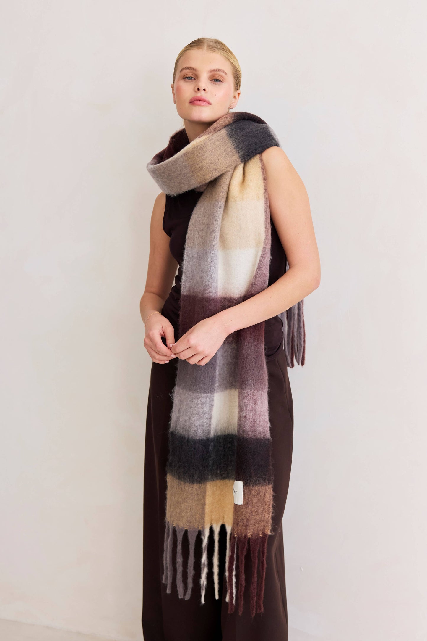 The Reykjavik Scarf - 100% Recycled - Purple/Brown - AW25