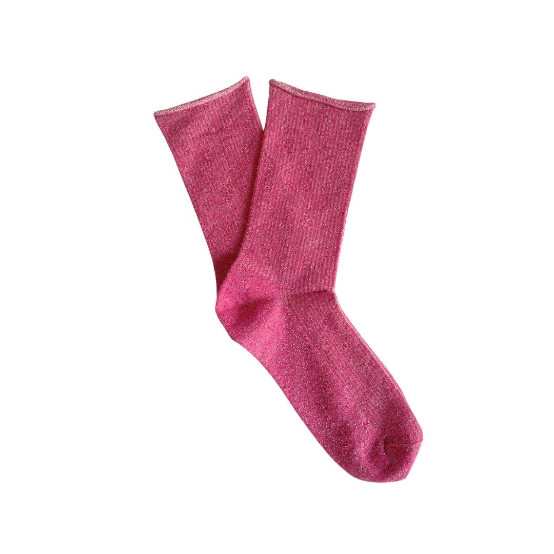 Glitter Socks | Fuchsia