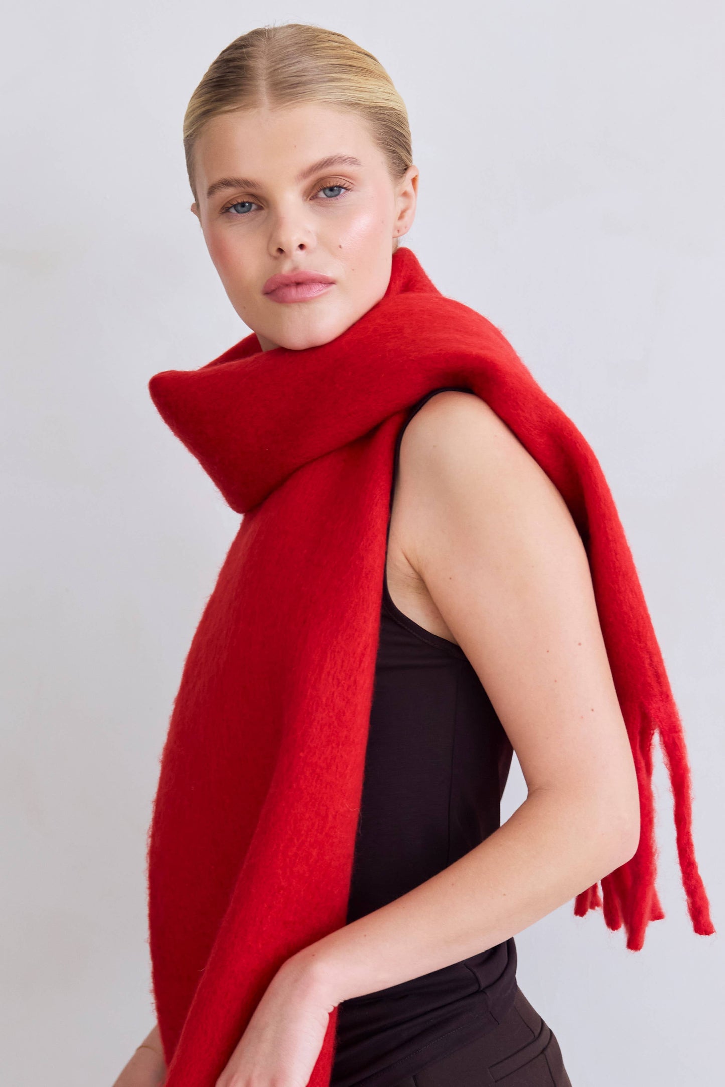 The Stockholm Scarf - 100% Recycled - Crimson Red - AW25