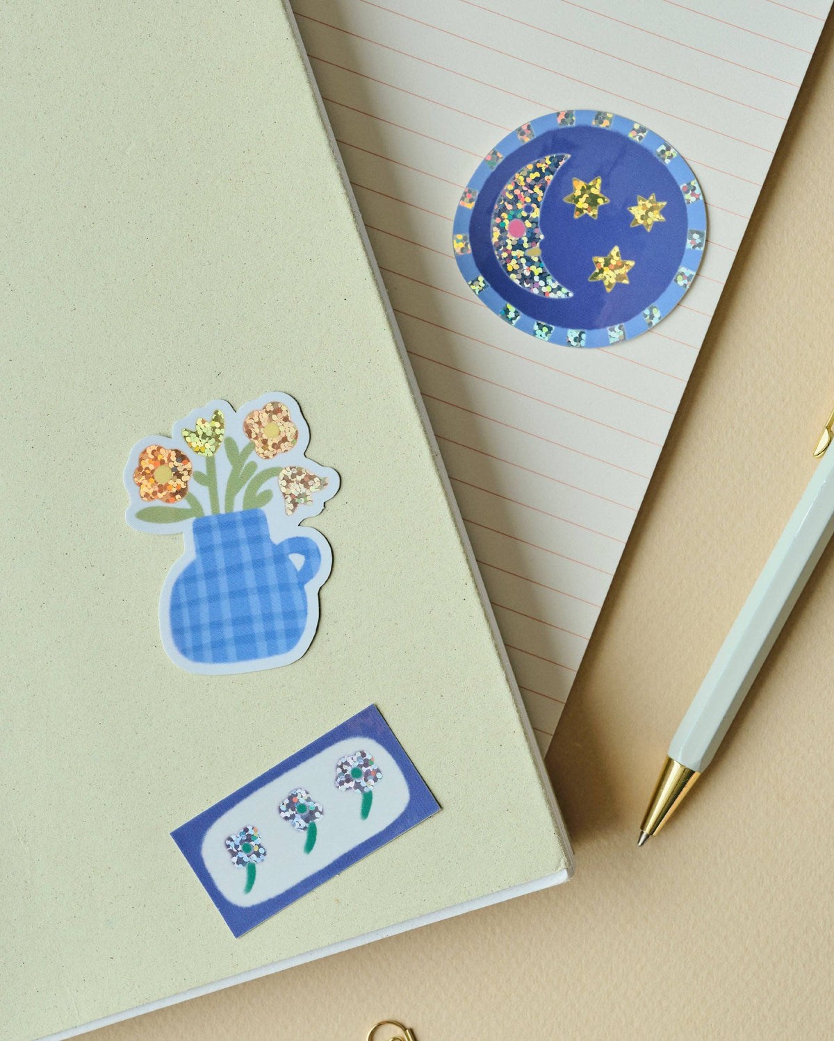Flower Vase Holographic Sticker