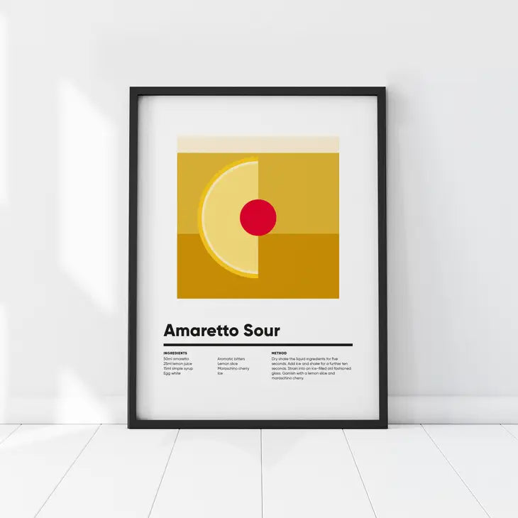 Amaretto Sour Cocktail Print | A4