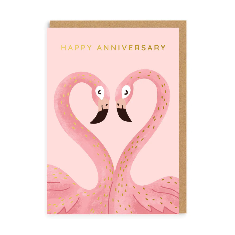 Anniversary Flamingos Card