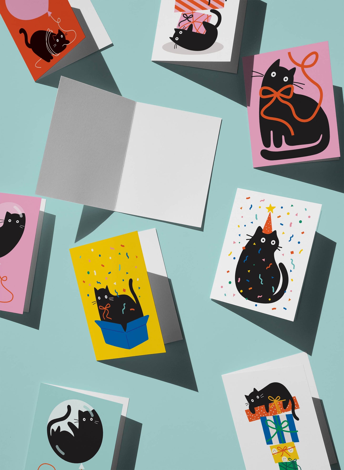 Cat with Gifts Card
