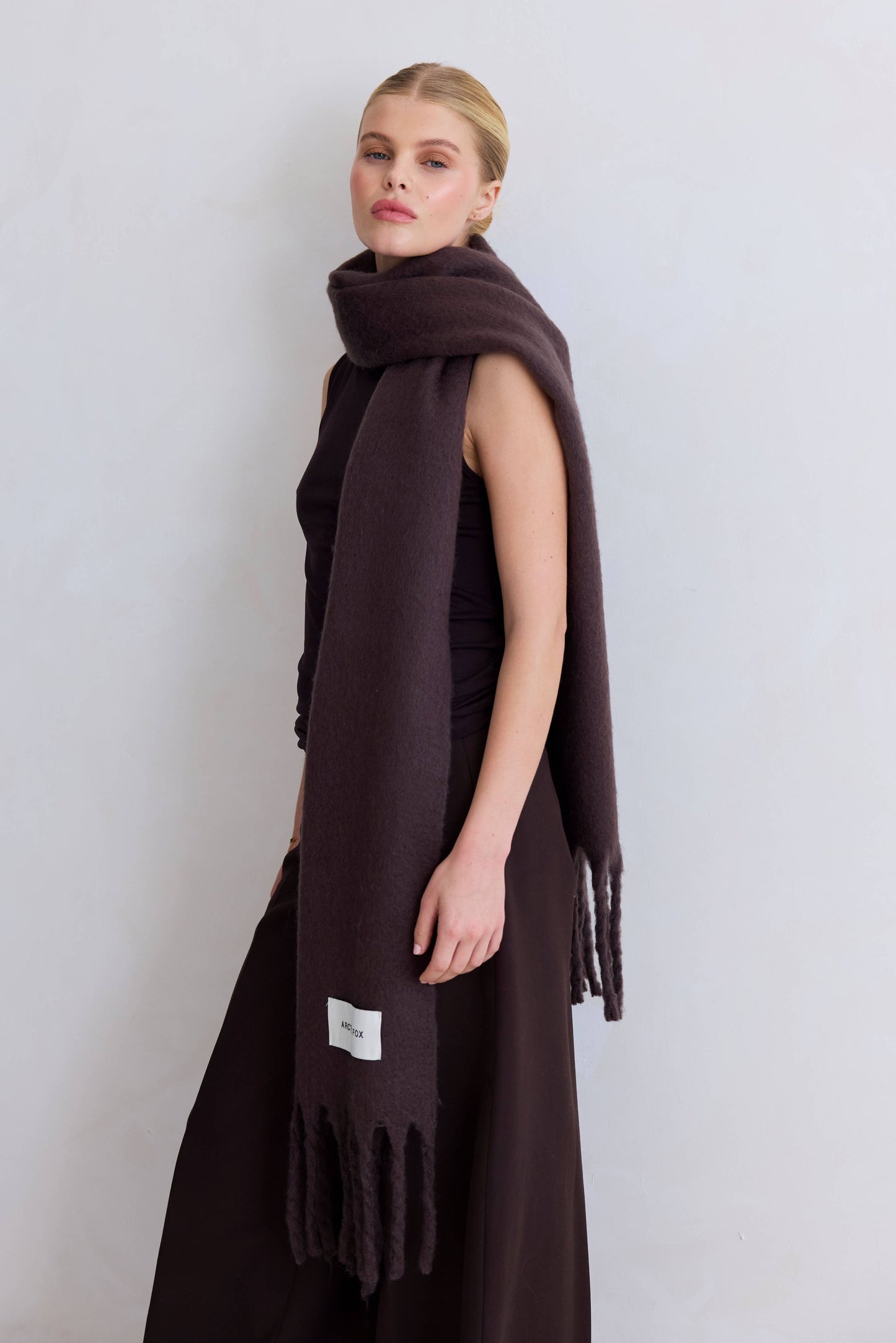 The Reykjavik Scarf - 100% Recycled - Ground Coffee - AW25