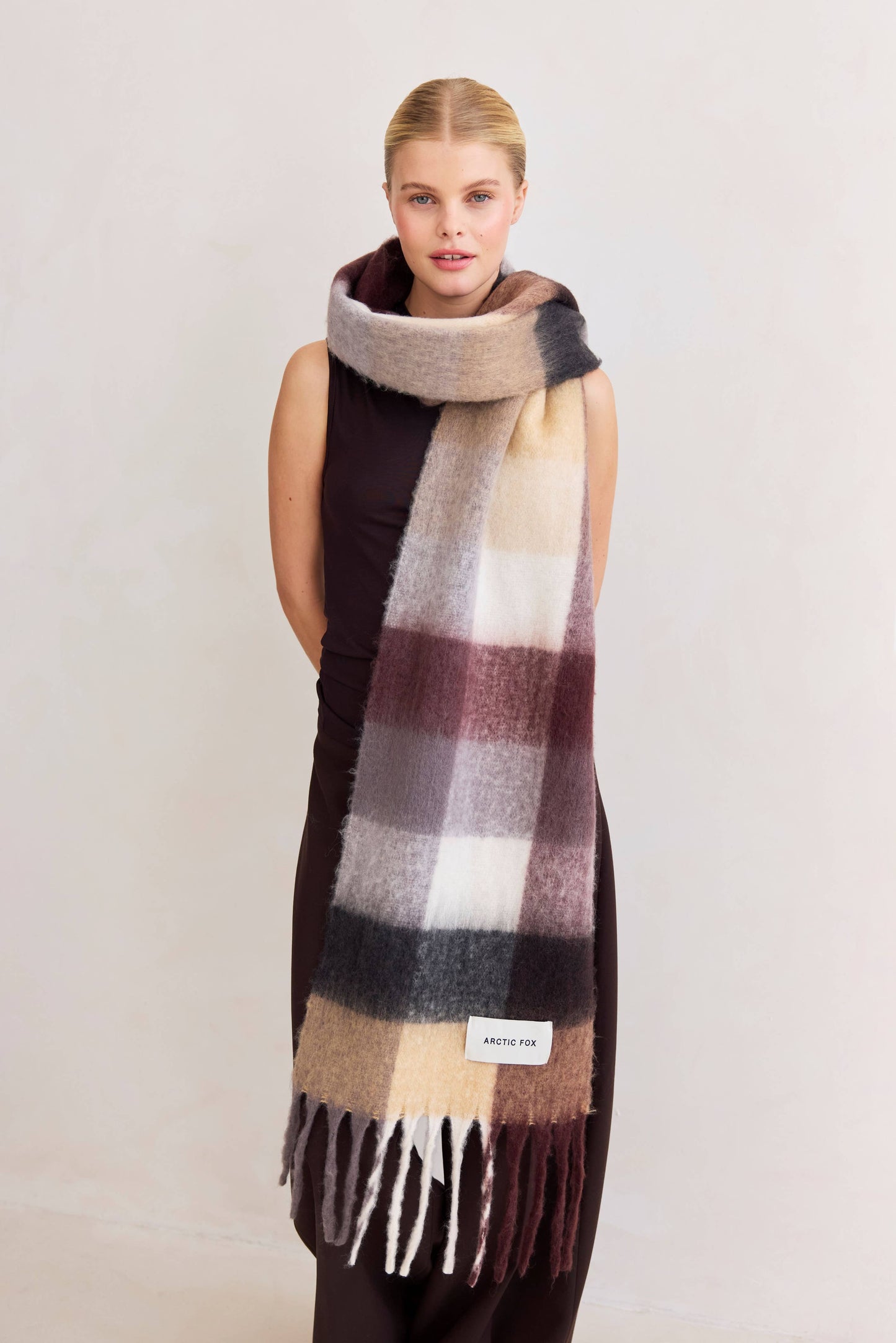 The Reykjavik Scarf - 100% Recycled - Purple/Brown - AW25