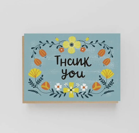 Colourful Folk Thank You Card