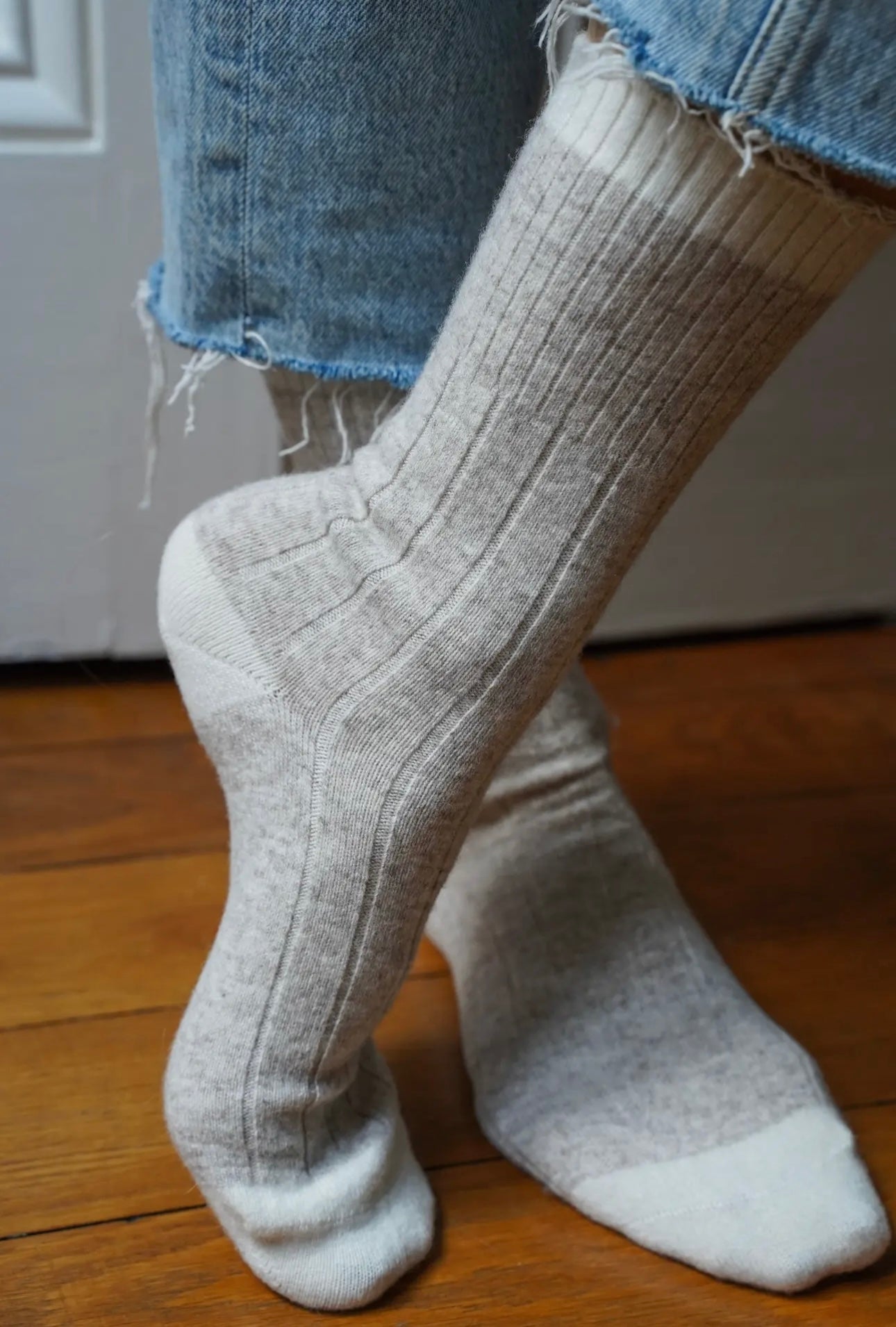 Merino Wool Banded Socks | Grey