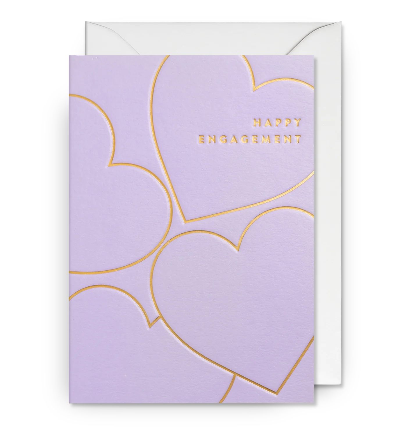 Gold Hearts Engagement Card