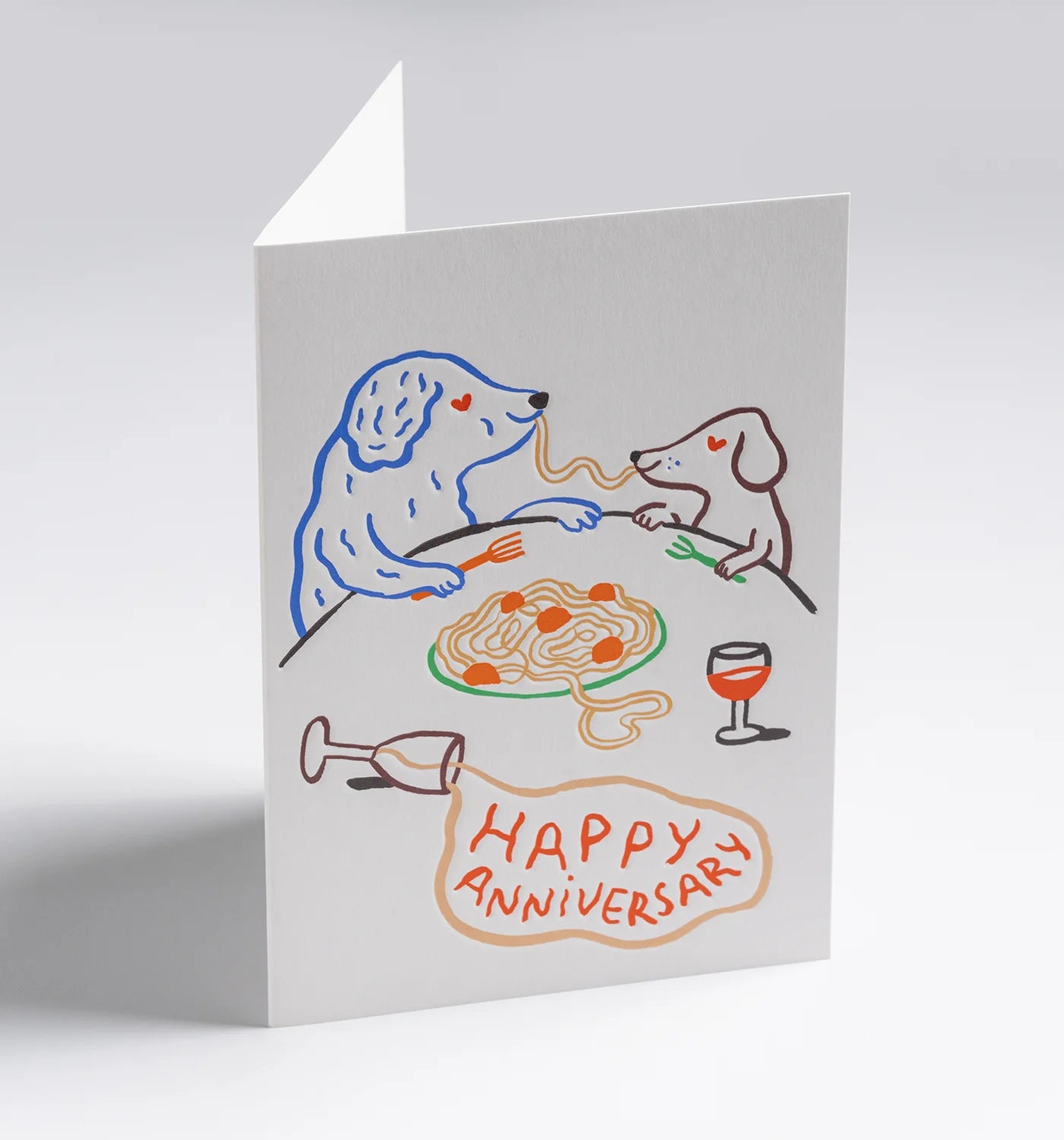 Dog Spaghetti Anniversary Card
