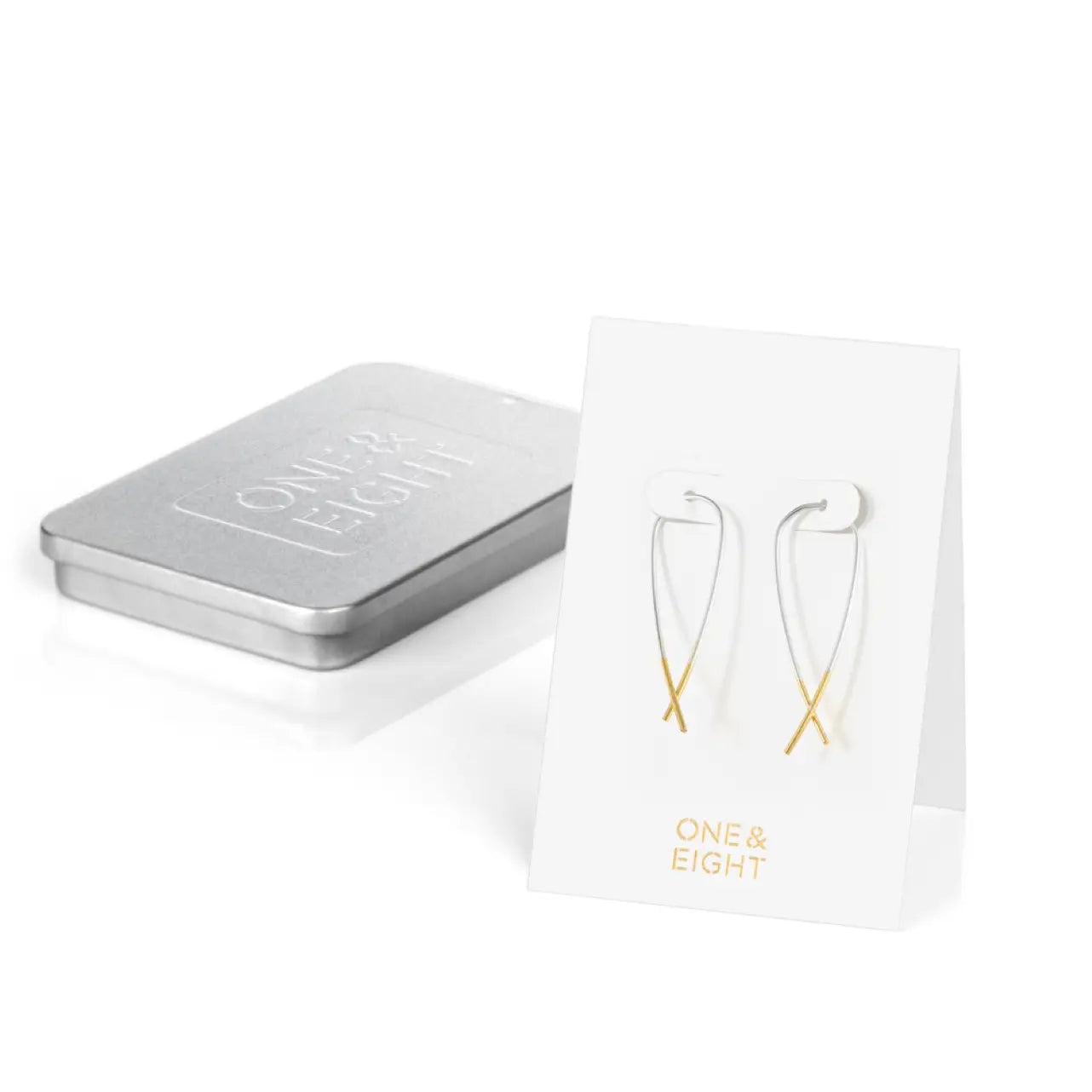 Gold Dipped Crossover Earrings