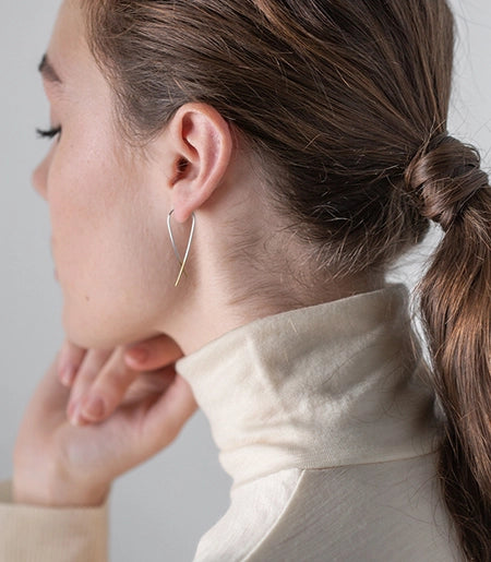 Gold Dipped Crossover Earrings