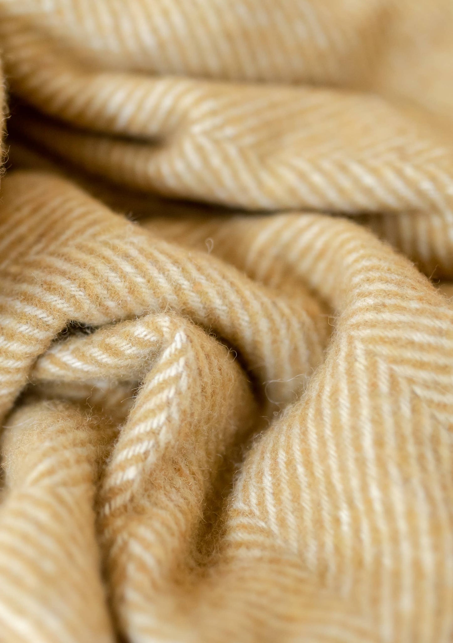 Recycled Wool Knee Blanket | Mustard Herringbone