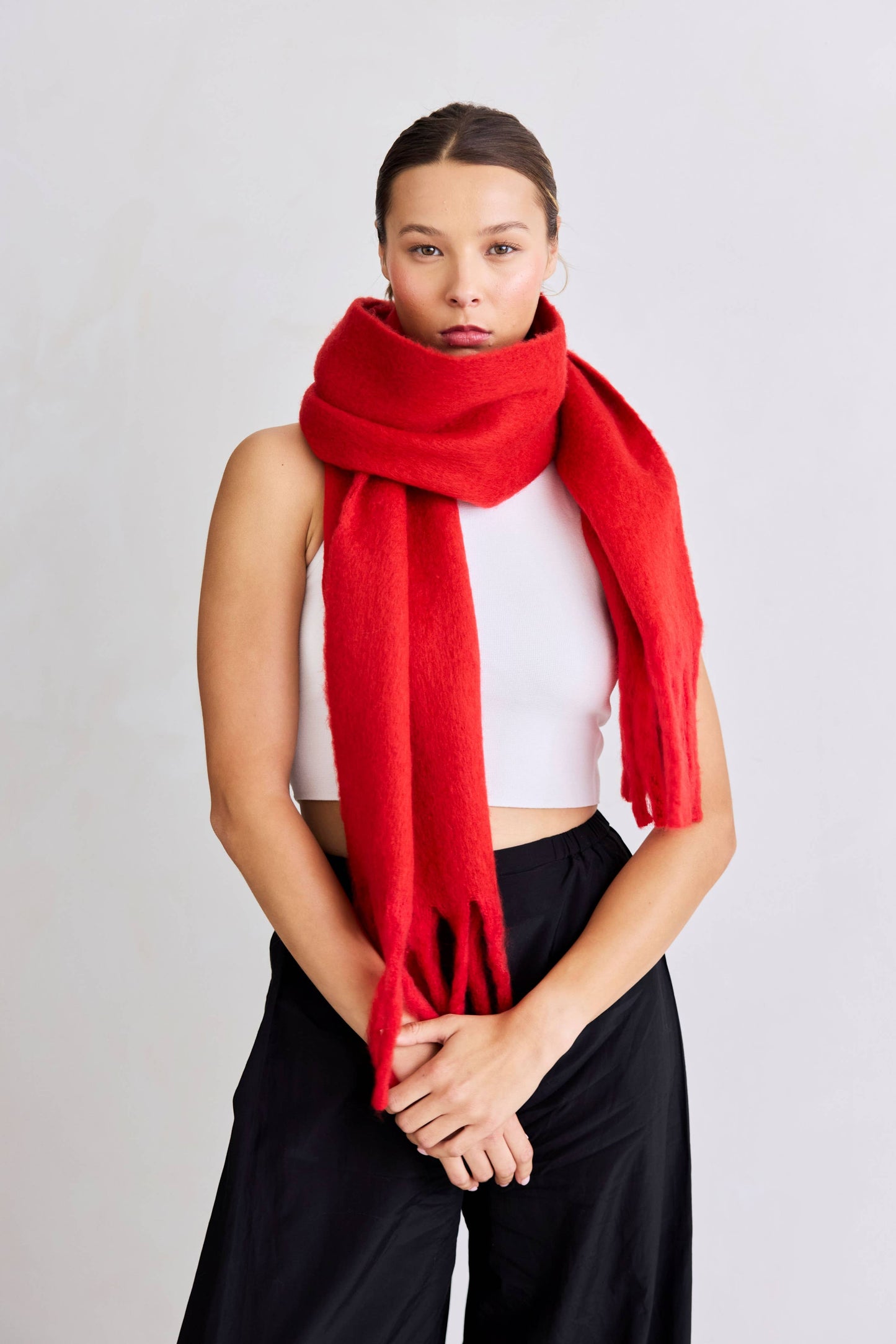 The Stockholm Scarf - 100% Recycled - Crimson Red - AW25