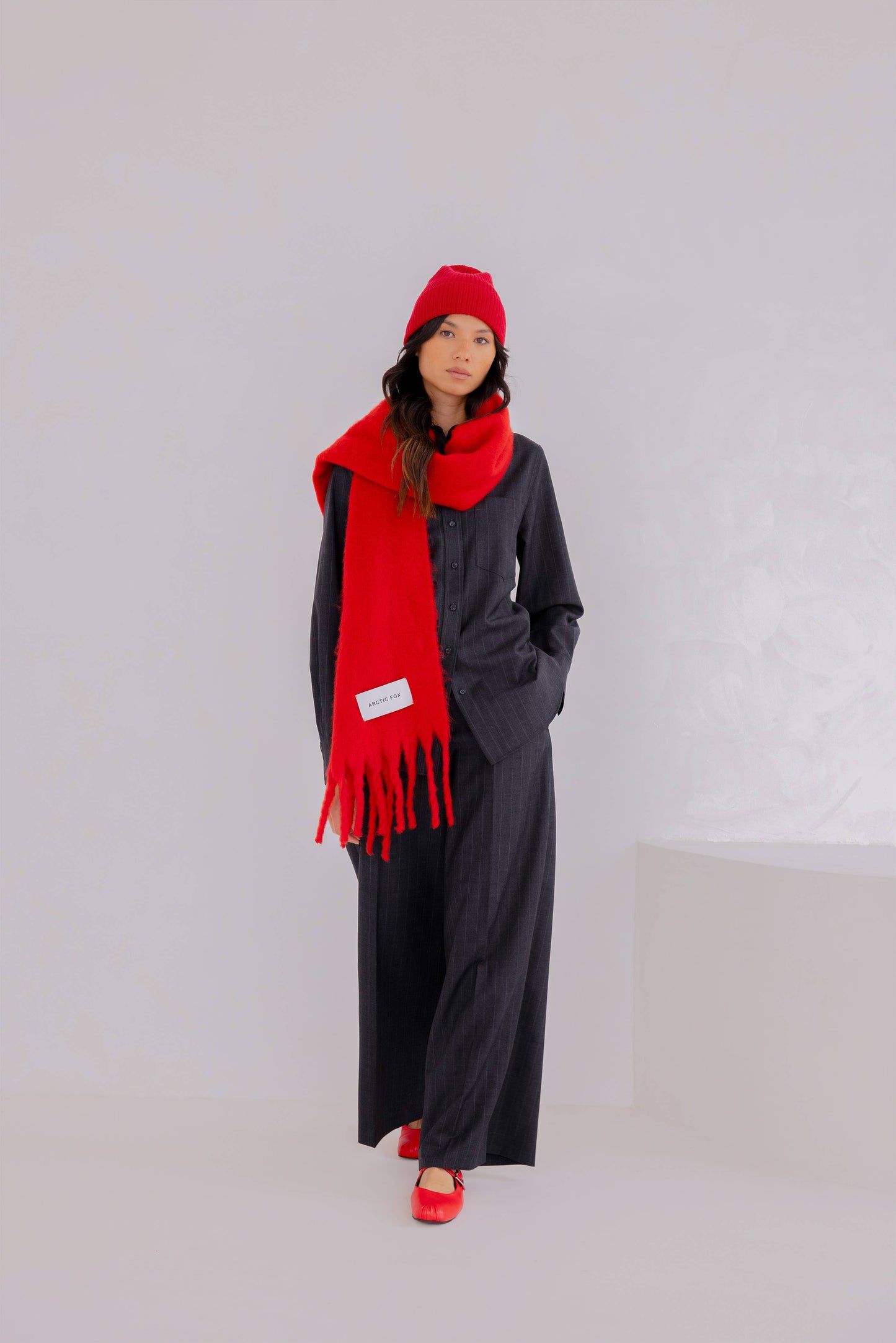 The Stockholm Scarf - 100% Recycled - Crimson Red - AW25