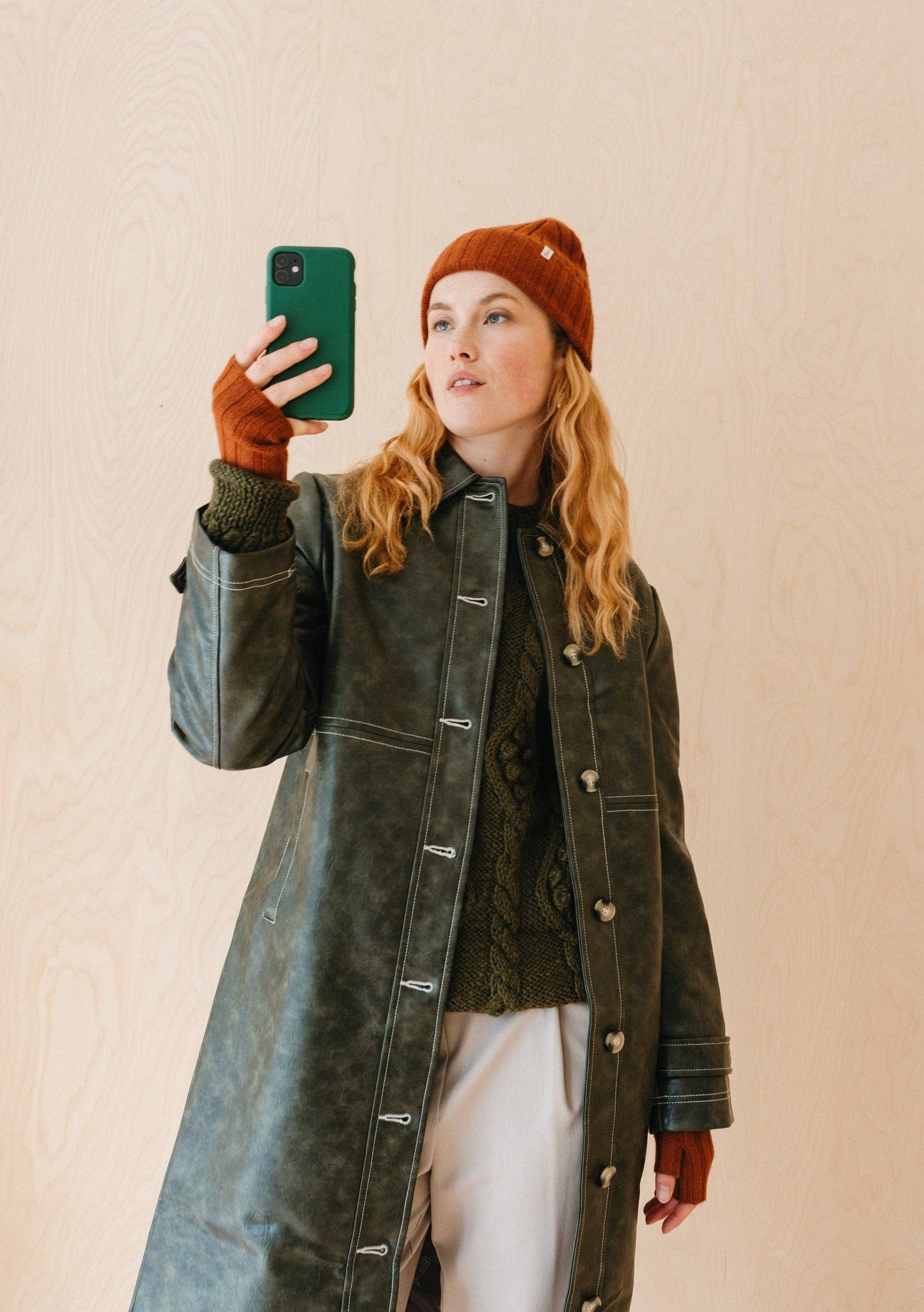 Cashmere & Merino Wrist Warmers | Rust