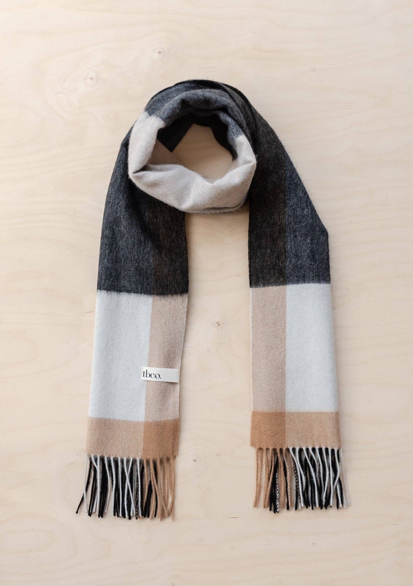 Lambswool Oversized Scarf | Monochrome Check
