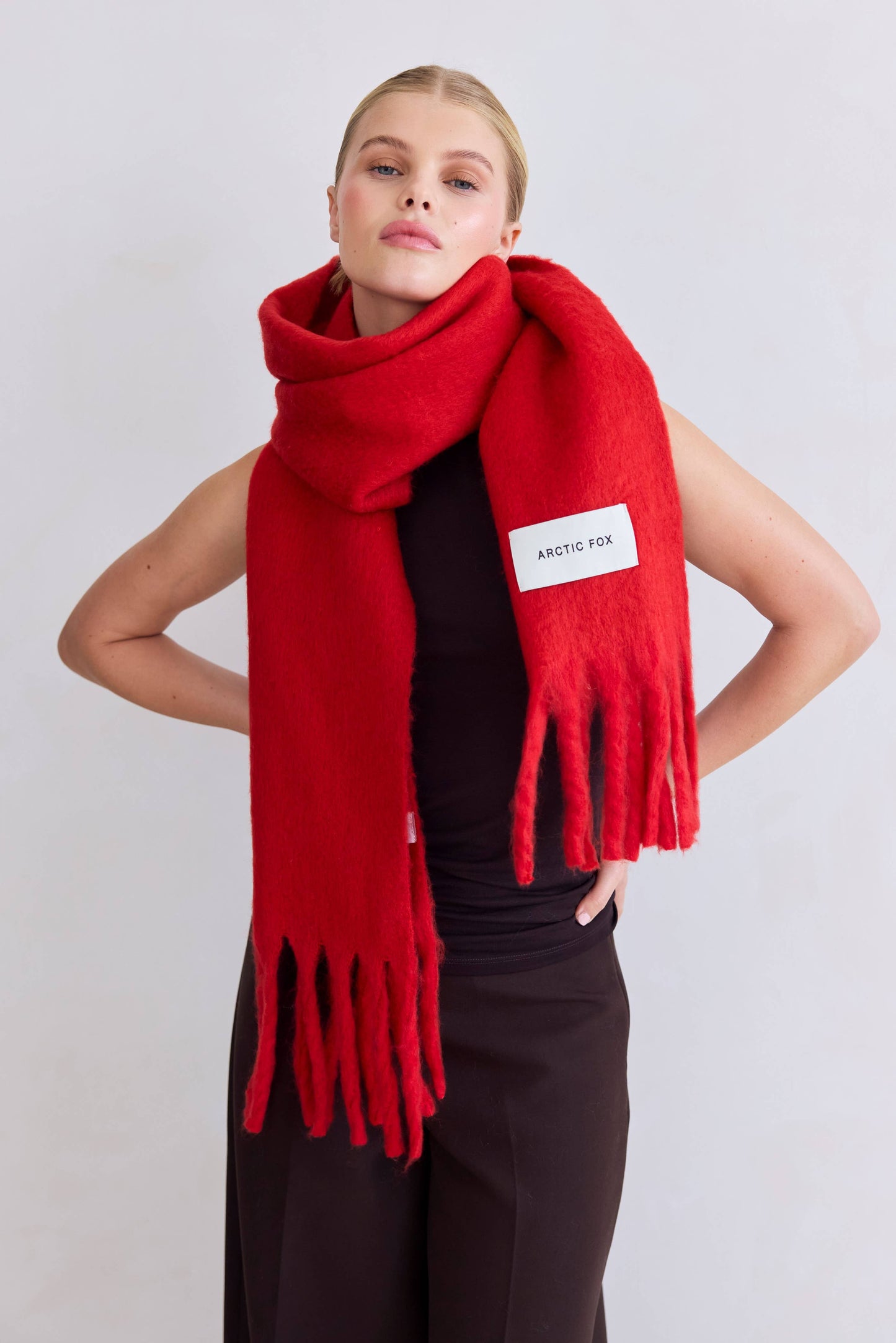 The Stockholm Scarf - 100% Recycled - Crimson Red - AW25