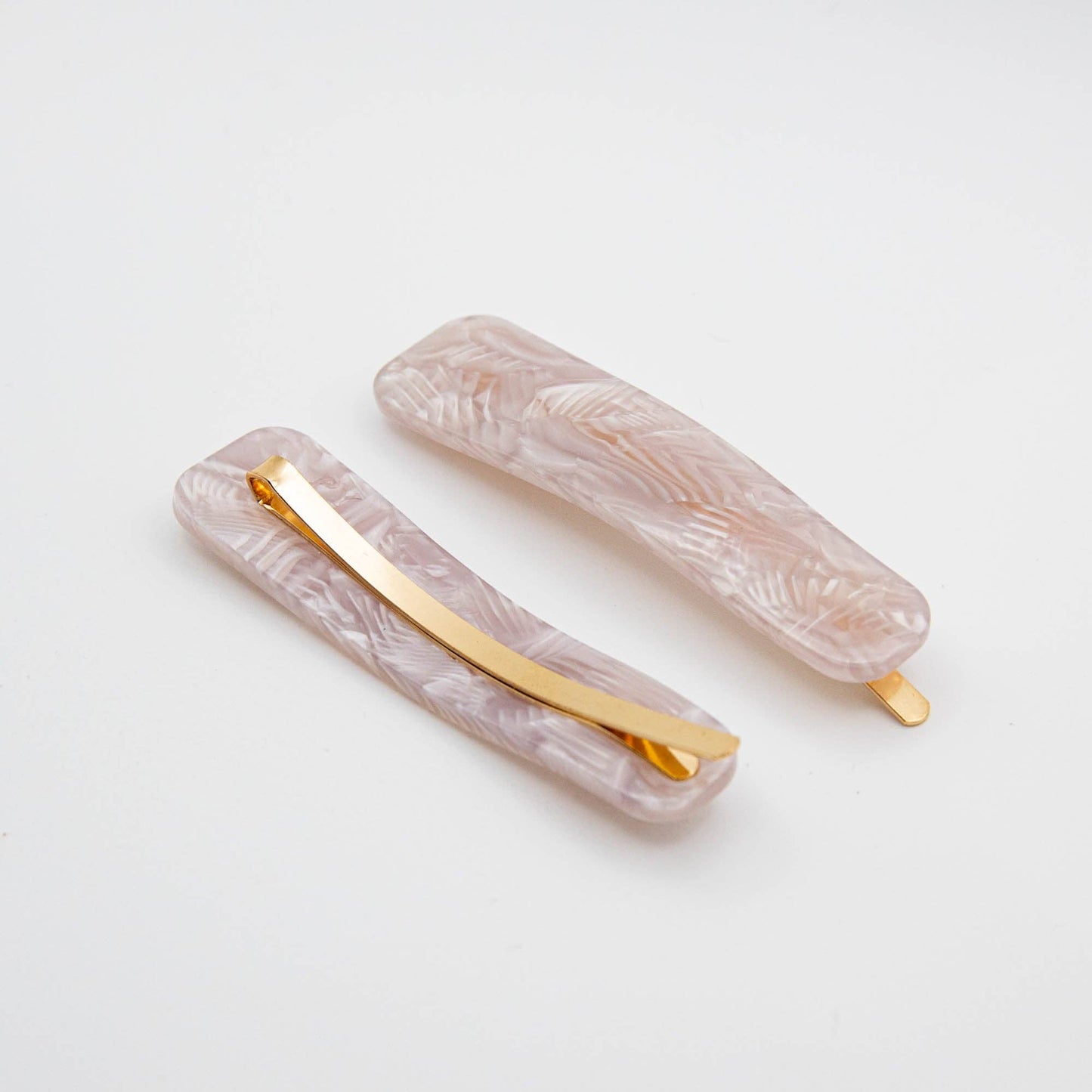 Lilac Marble Hair Slides | Set of 2