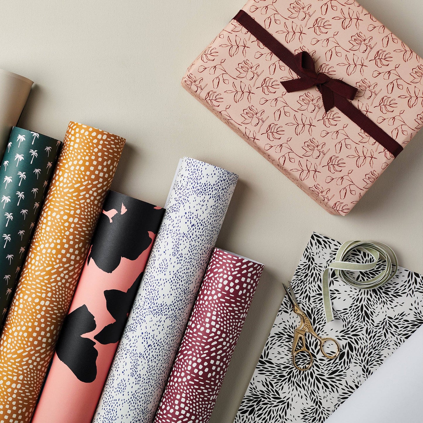 Green and Pink Terrazzo Gift Wrap
