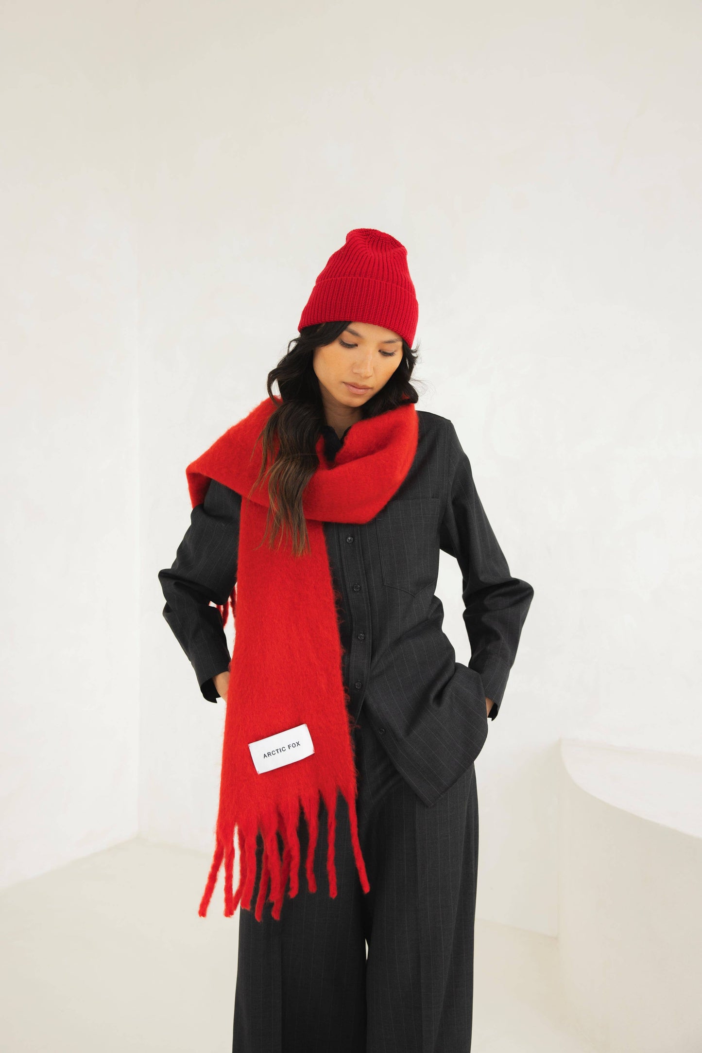 Merino Wool Beanie | Rosewood Red