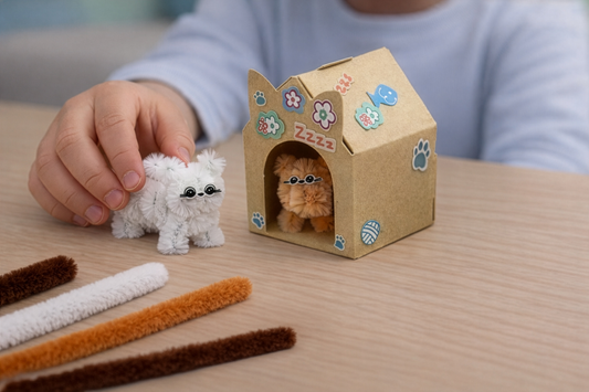 Mini Furry Friends Kit | Kids Craft Kit | Pipe Cleaner Cats