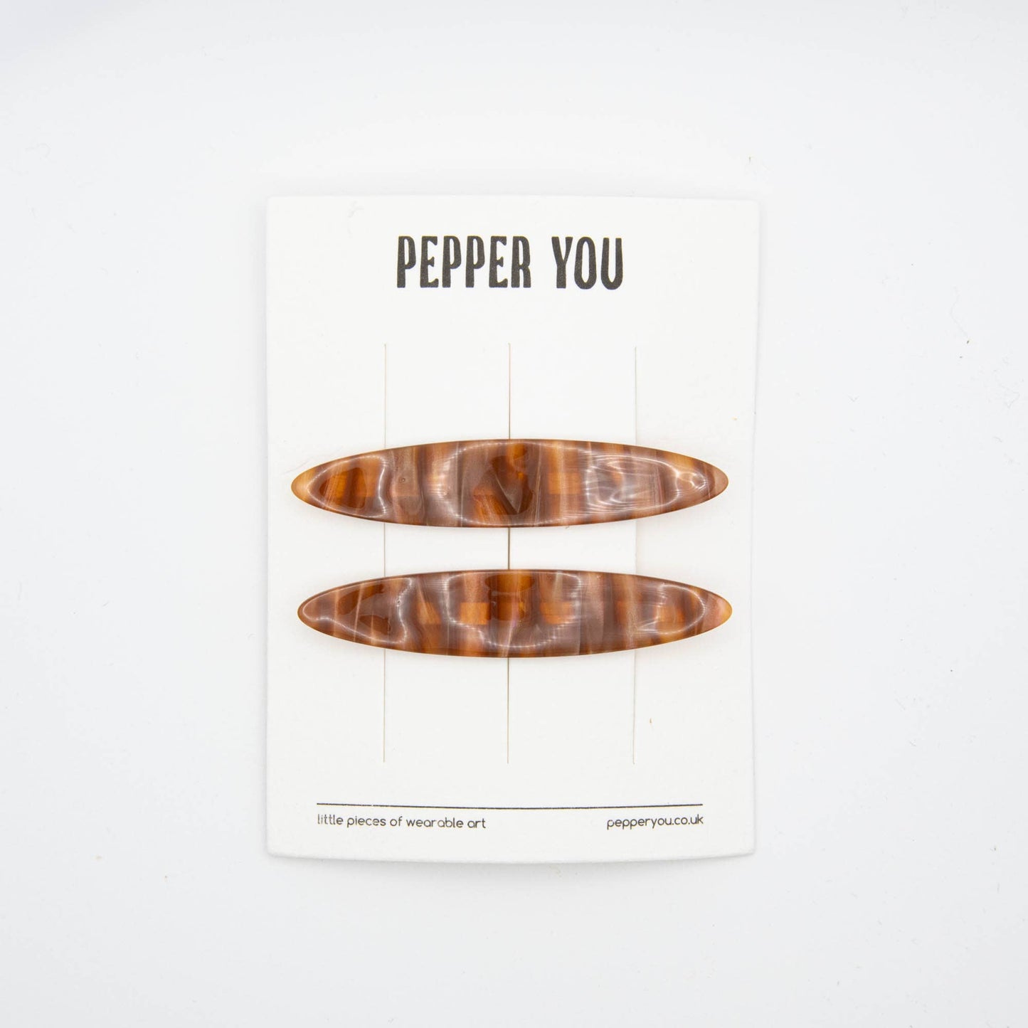 Brown Caramel Hair Slides | Set of 2