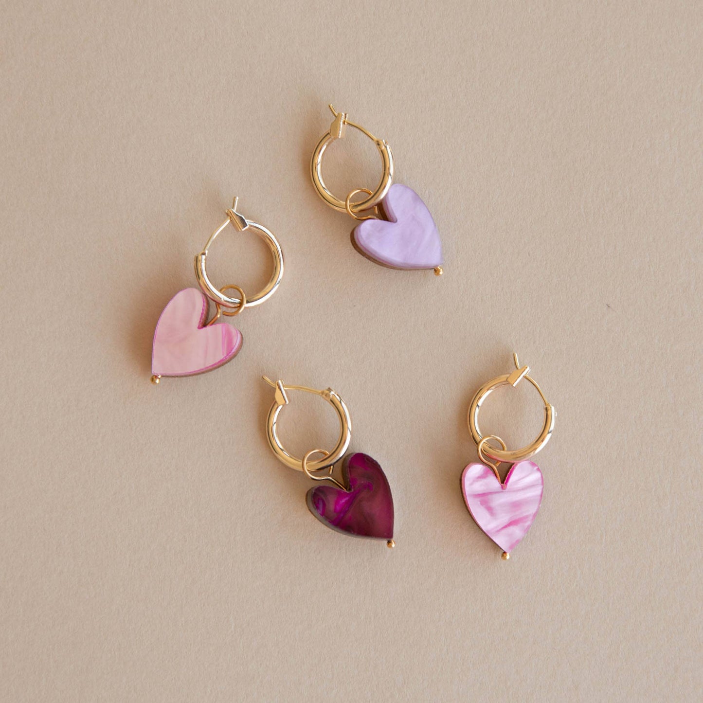 Love Grows Here Hoops | Pink Marble