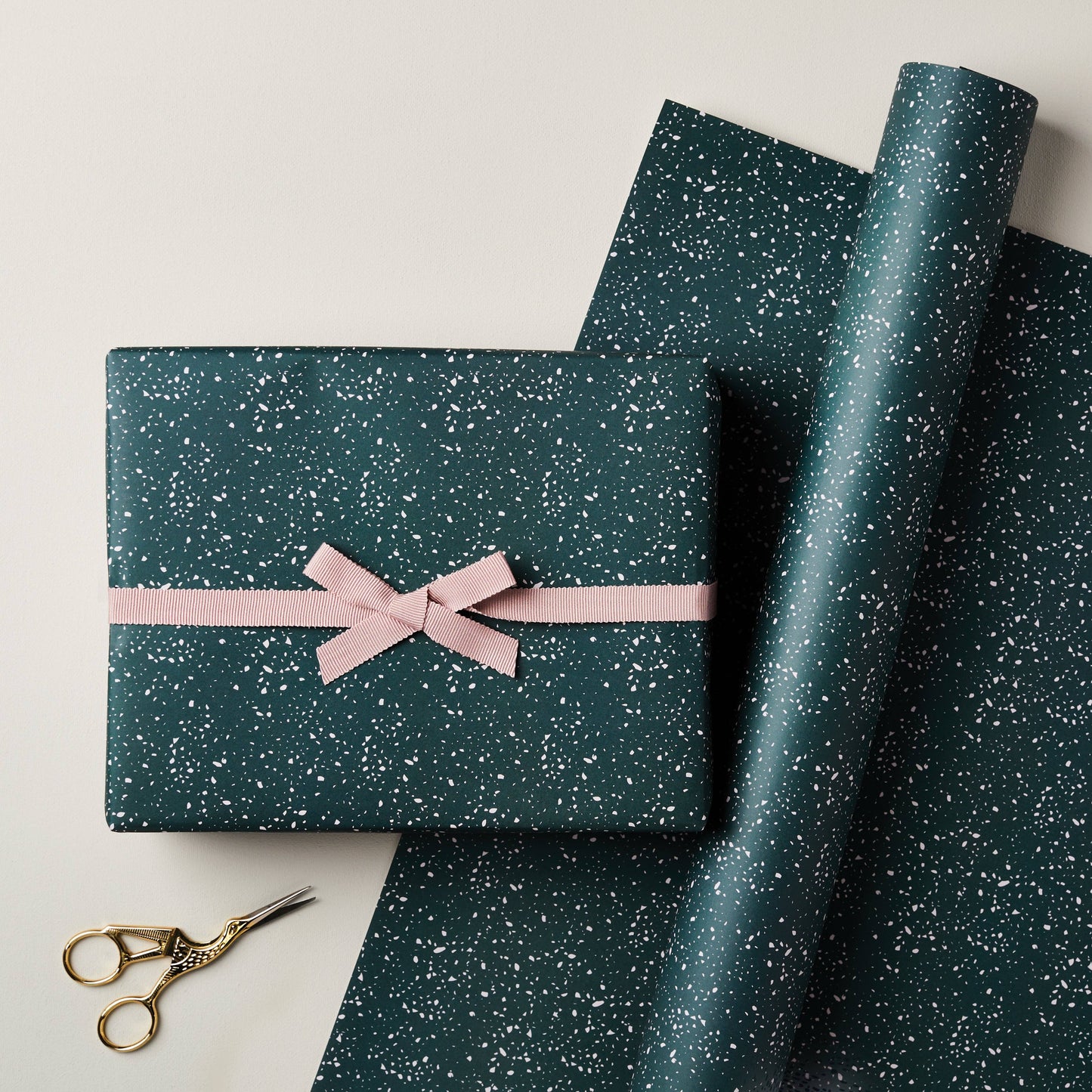 Green and Pink Terrazzo Gift Wrap