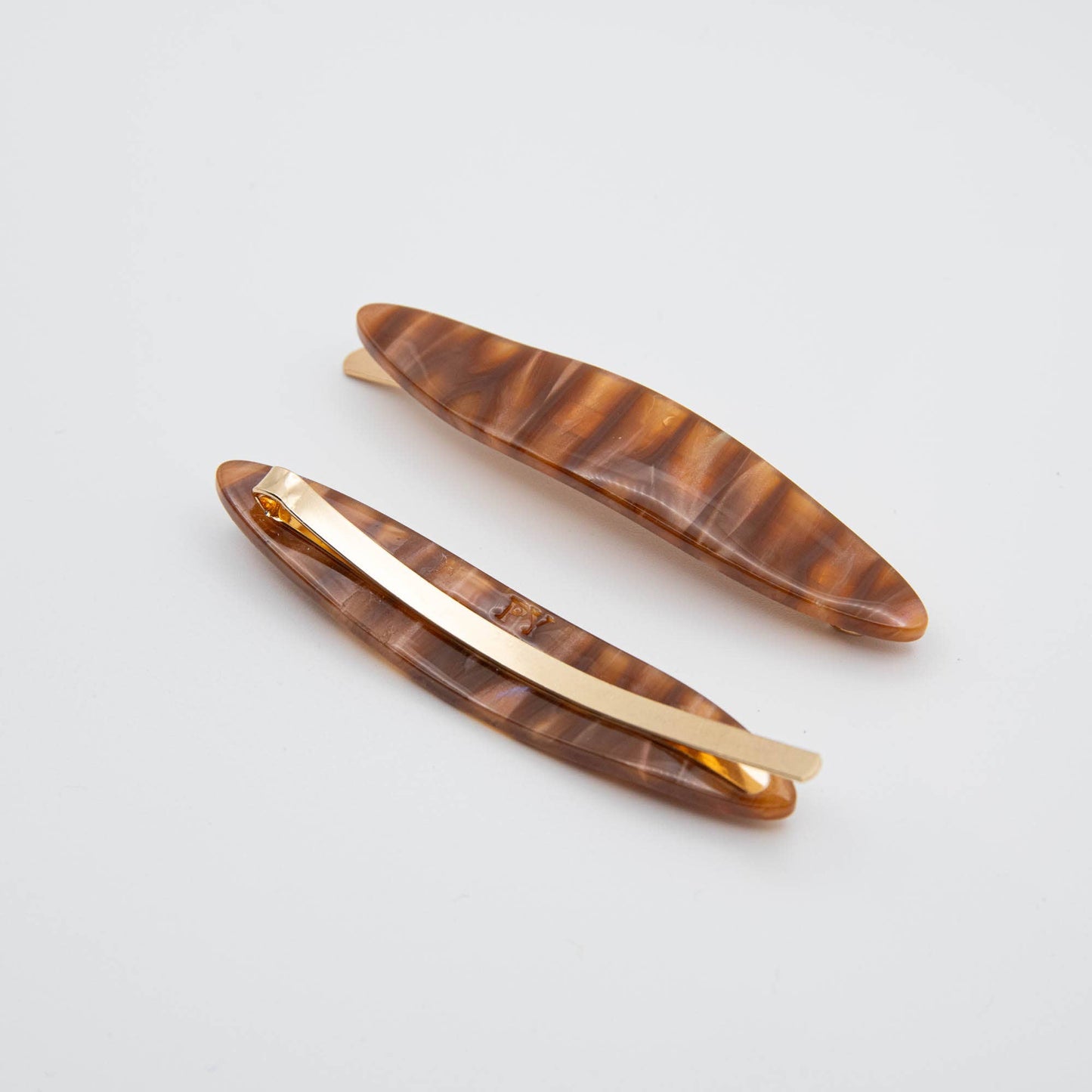 Brown Caramel Hair Slides | Set of 2