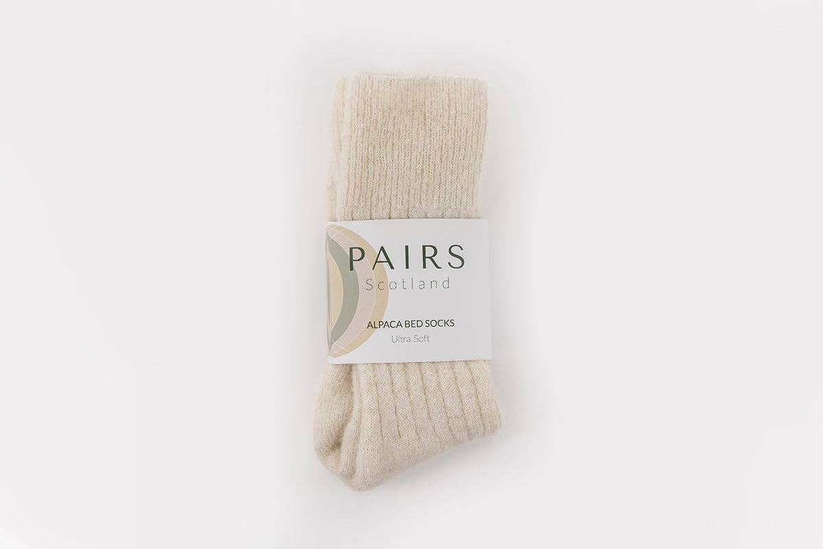 Ultra Soft Alpaca Bed Socks | Cream