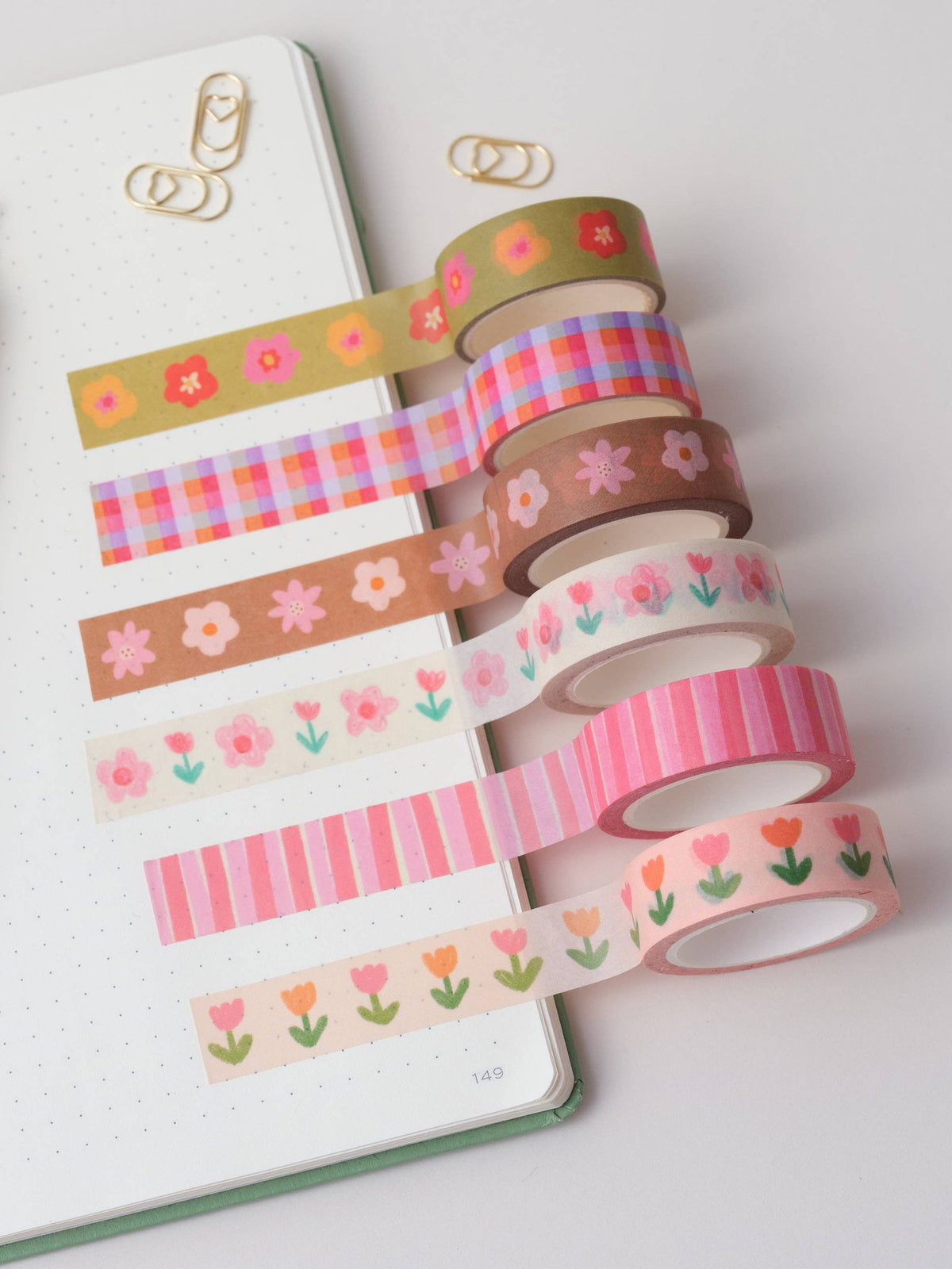 Green Floral Washi Tape