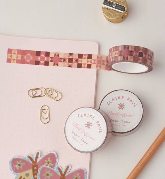 Patchwork Star Washi Tape | Pink