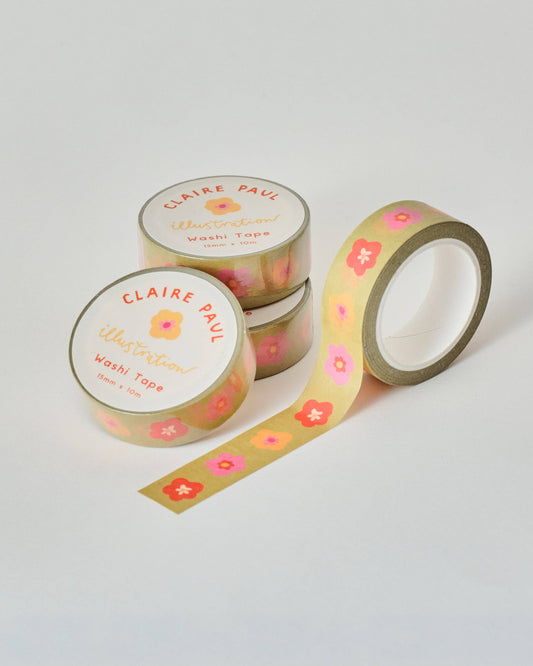 Green Floral Washi Tape