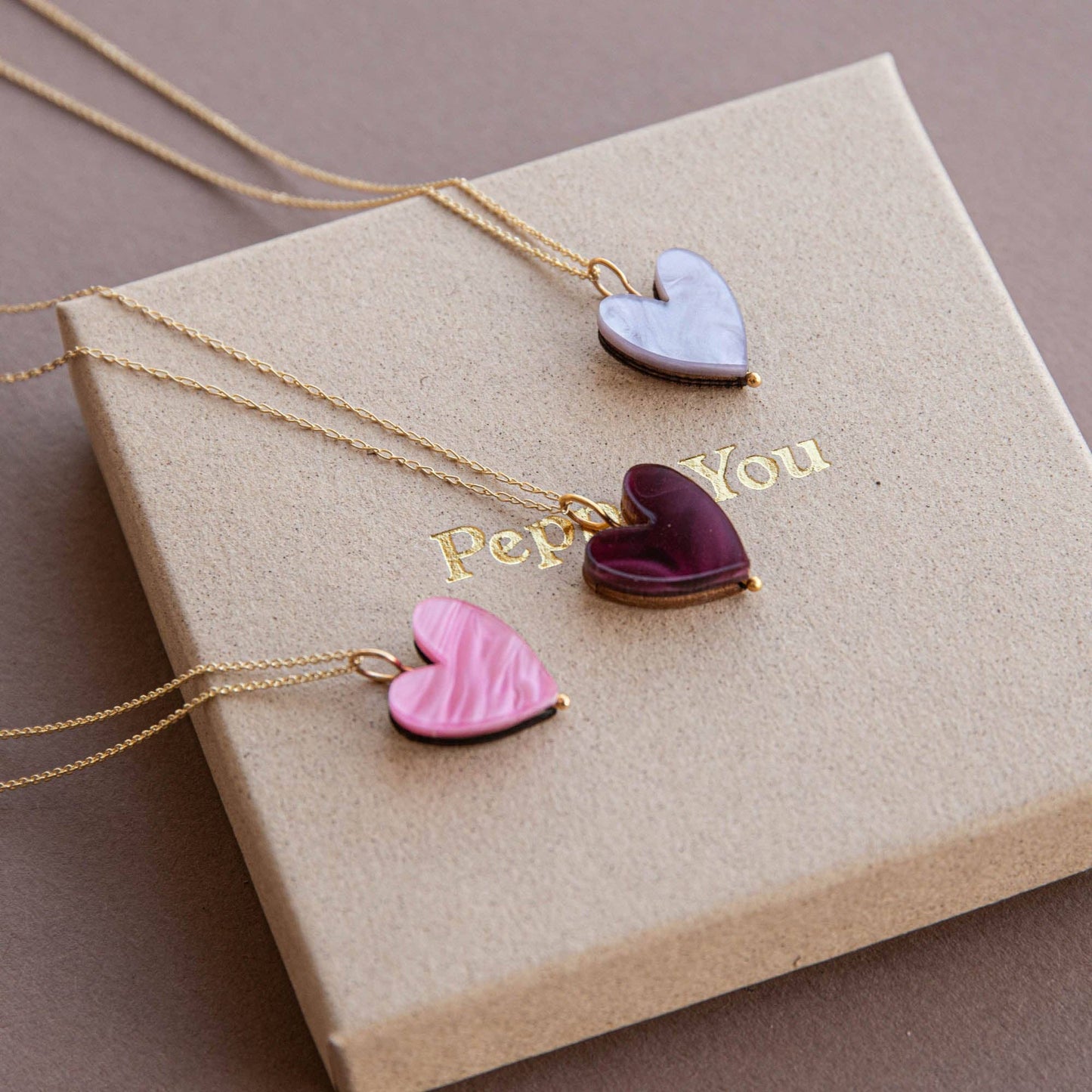 Love Grows Gold Necklace | Merlot Red Marble