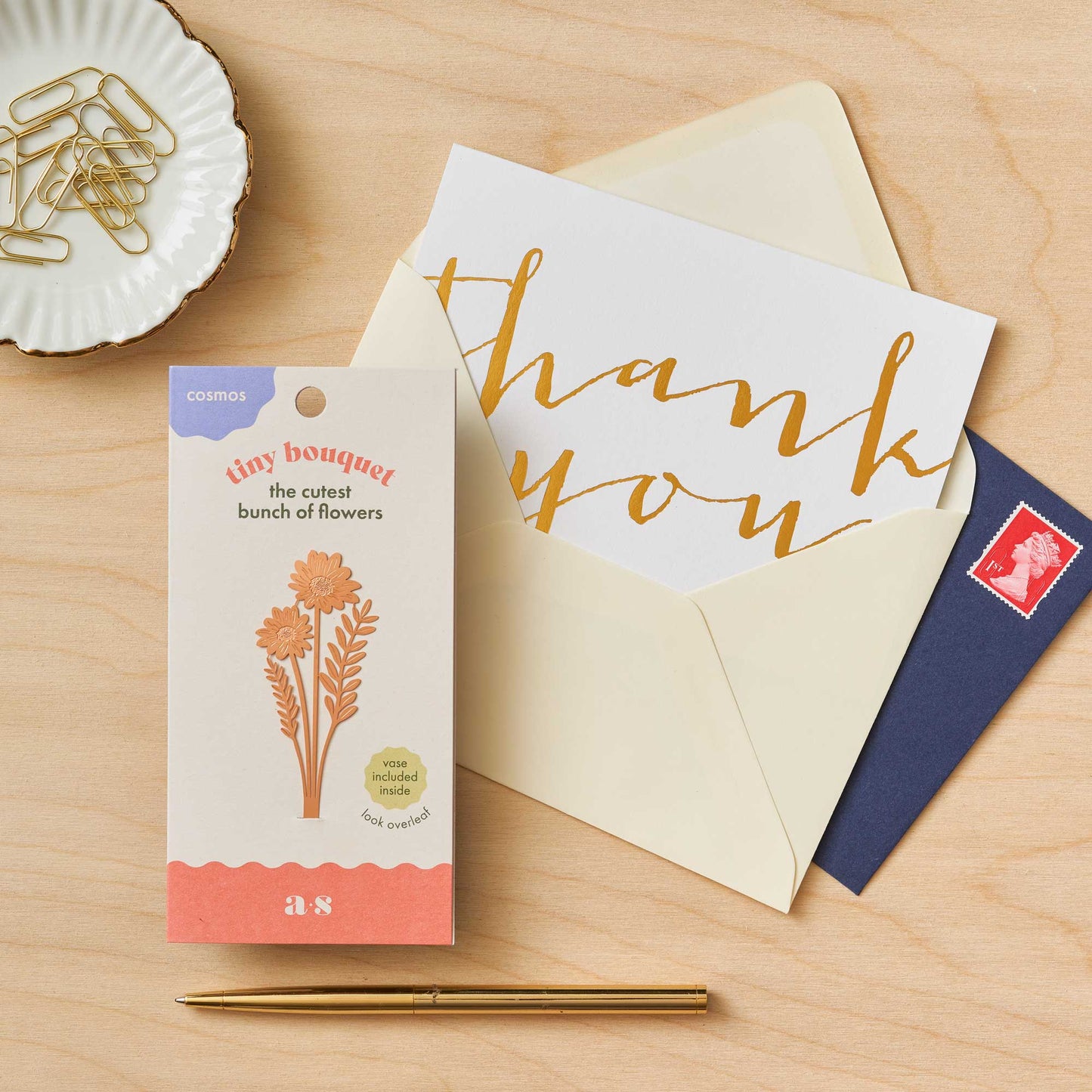 Brass Keepsake | Tiny Cosmos Bouquet