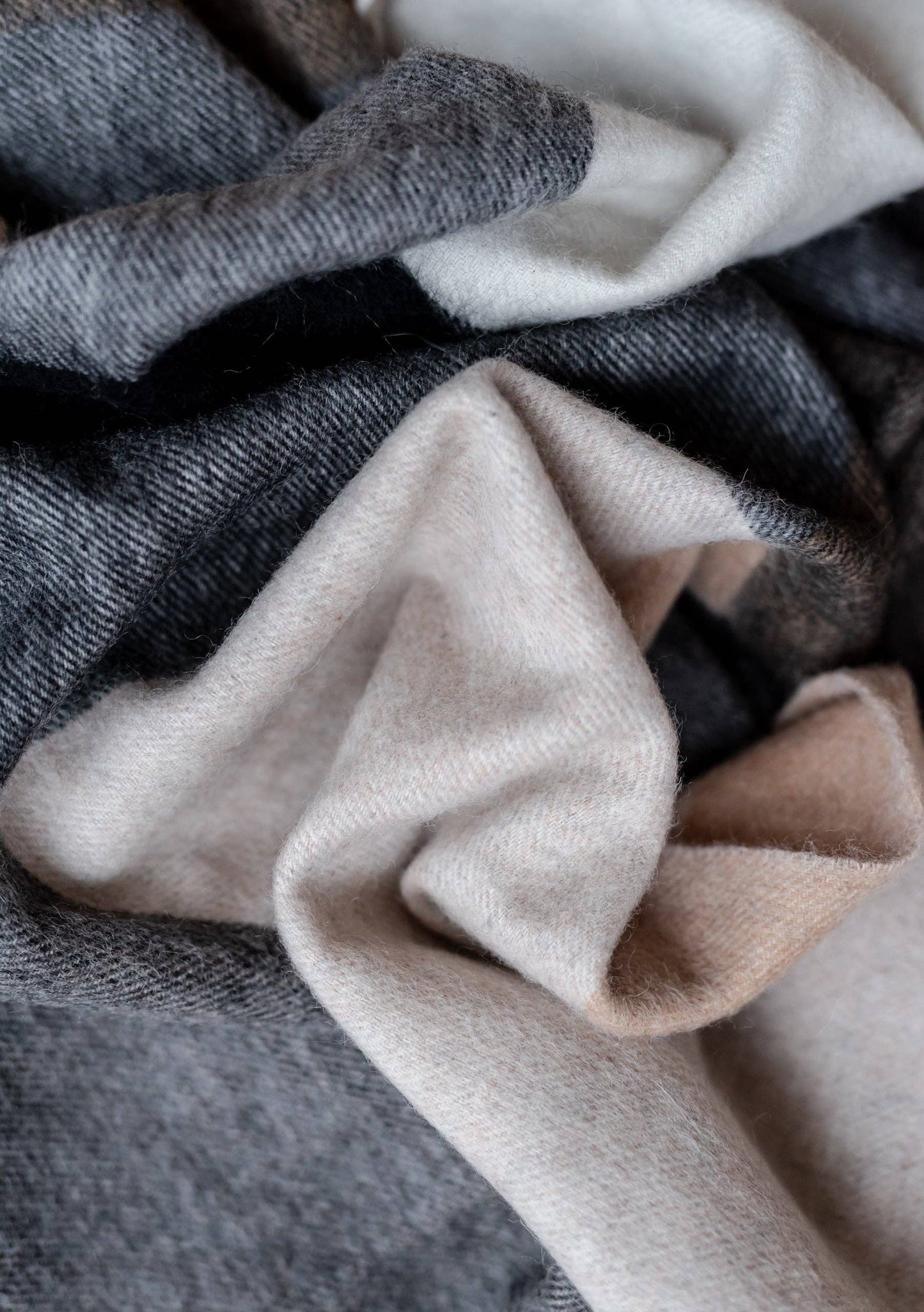 Lambswool Oversized Scarf | Monochrome Check