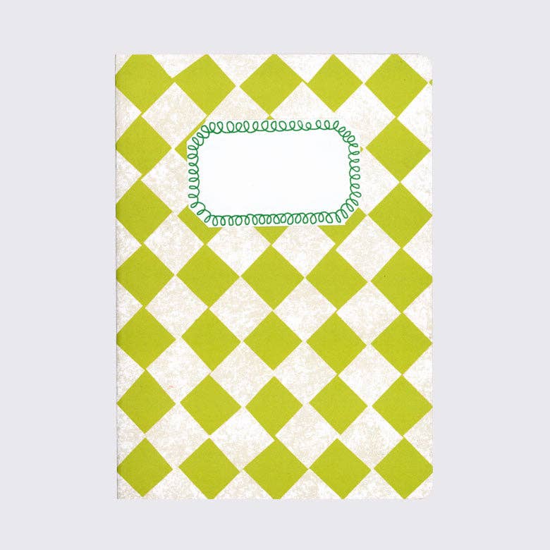 Lime Green Chequered Sketchbook | A5