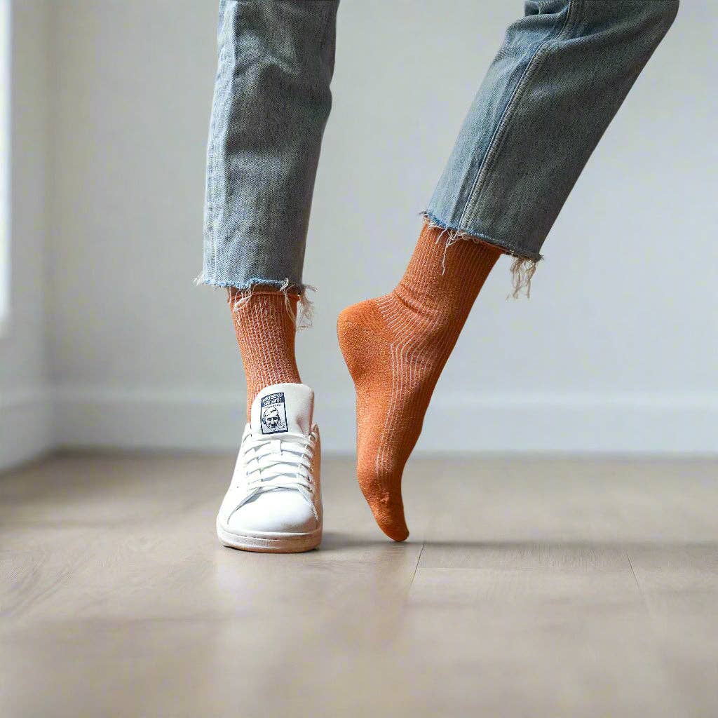 Glitter Socks | Terracotta