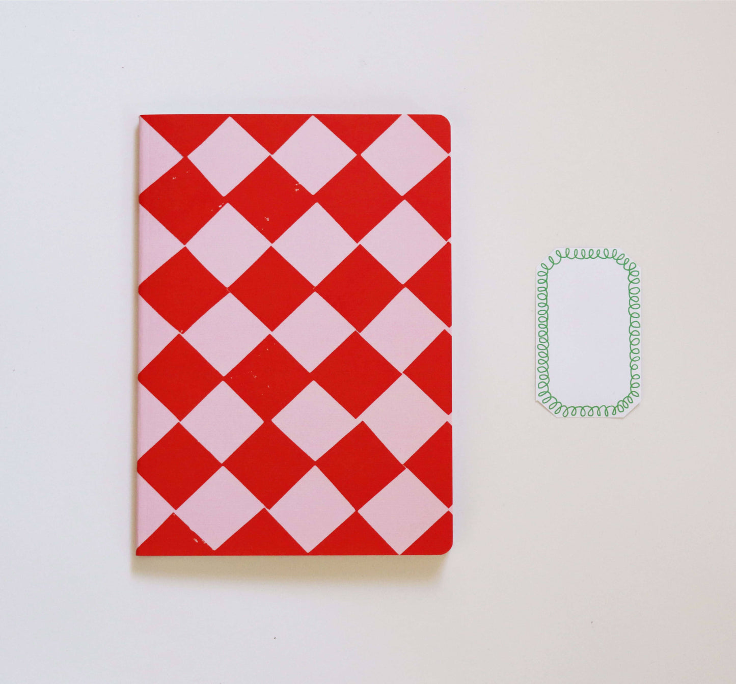 Red and Pink Chequered Sketchbook | A5