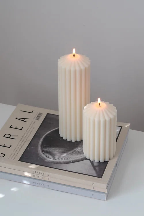 Temple Ribbed Thick Candle | Two Sizes