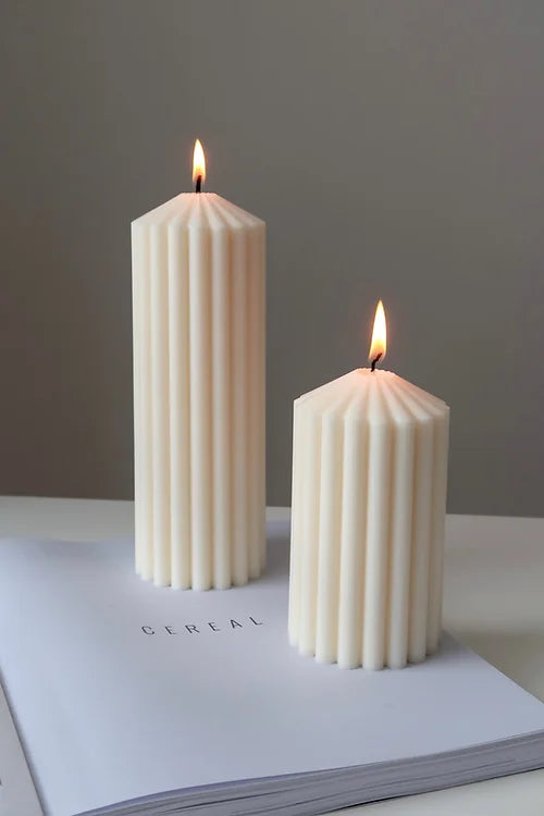 Temple Ribbed Thick Candle | Two Sizes