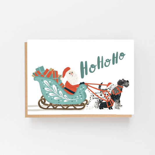 Sleigh & Dogs Ho Ho Ho Card