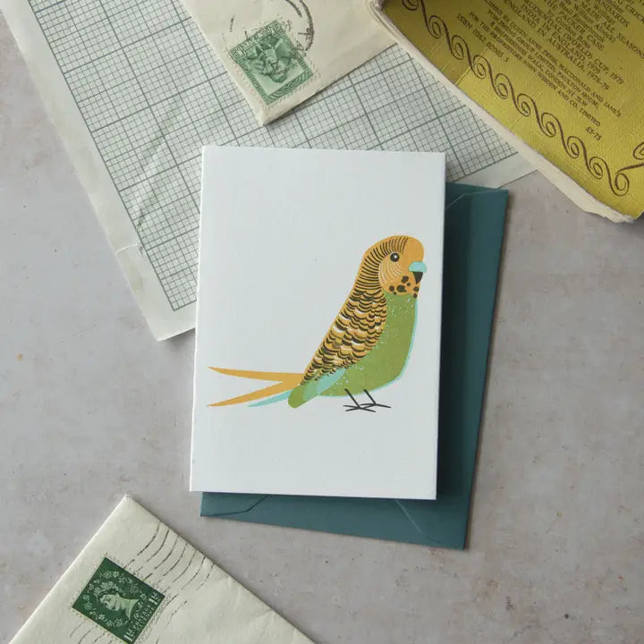 Green Budgie Mini Card