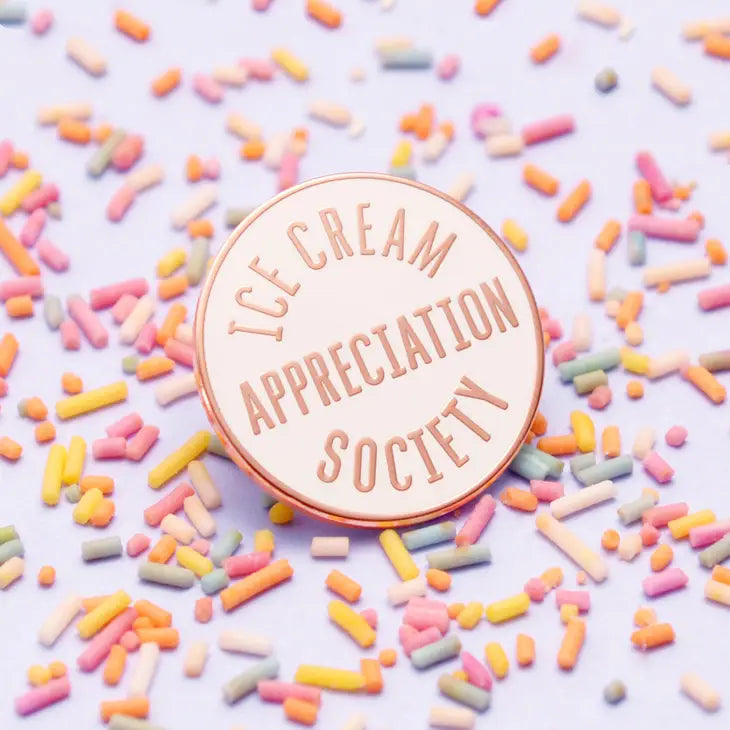 Ice Cream Appreciation Society Enamel Pin | White