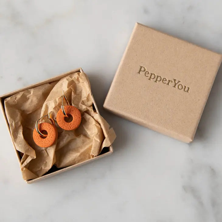 Surround Hoop Earrings | Pumpkin