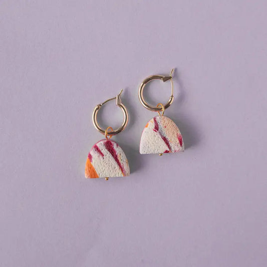 Blurred Shapes Hoop Earrings | Berry, Pumpkin and Peach