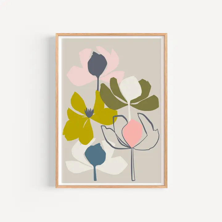 Modern Magnolia Flower Print | A4